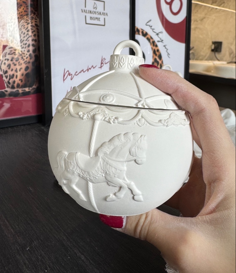 Шкатулка под заливку воском  «Шар карусель с лошадкой» 