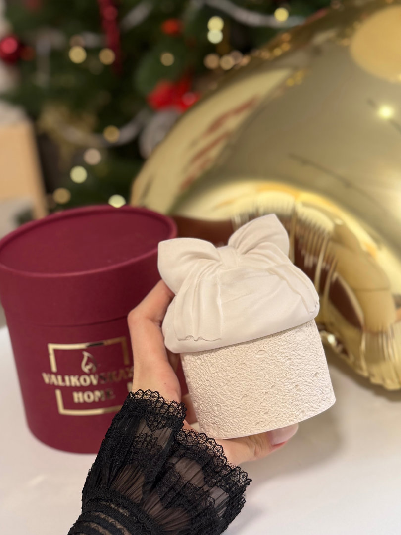 Шкатулка Кулич с бантом